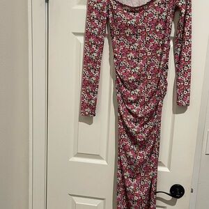 Zara Pink Floral Long Sleeve Dress